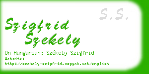 szigfrid szekely business card